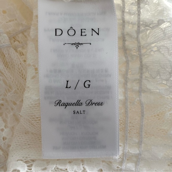 Doen Lace Raquella Dress NWT Salt (cream) Smocked Bodycon Coquette L - Picture 10 of 13